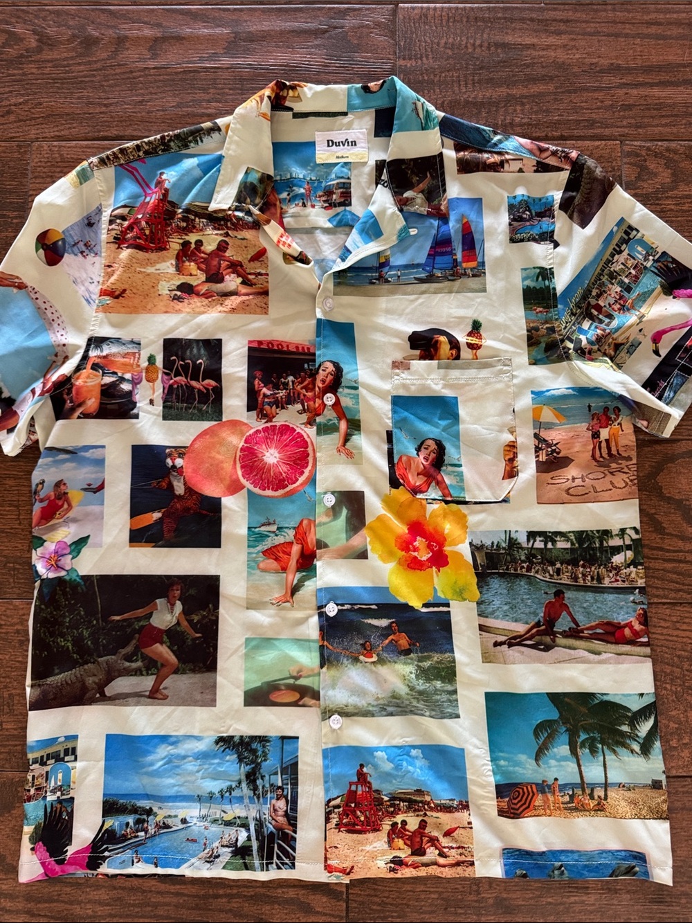 Duvin Multi-Color Pinup Print Hawaiian Button-Down Shirt